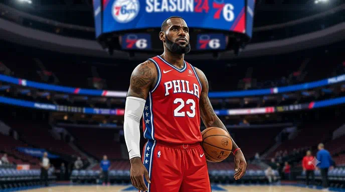 LeBron James aparece uniformado en una cancha de baloncesto durante un partido de la NBA.